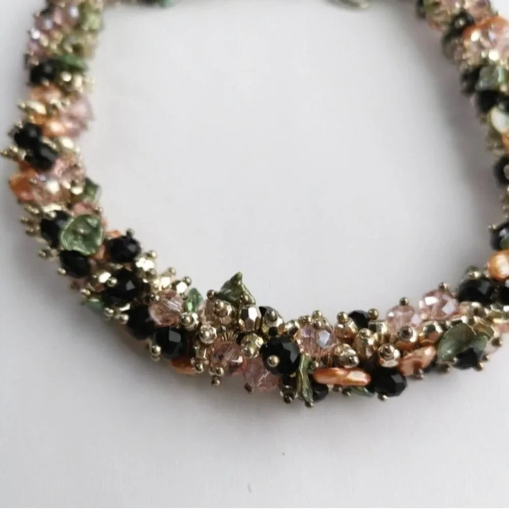 sold Keshi Pearl and crystal necklace in sterling silver ๐ - Picture 6 of 8